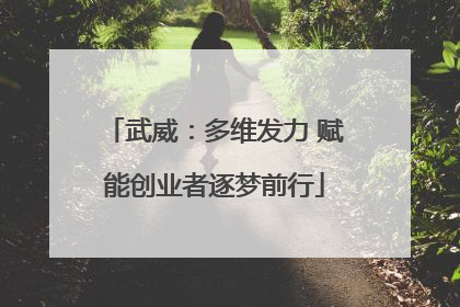 武威：多维发力 赋能创业者逐梦前行