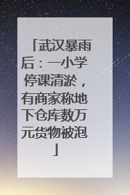 武汉暴雨后：一小学停课清淤，有商家称地下仓库数万元货物被泡