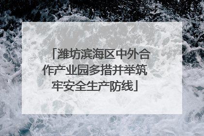 潍坊滨海区中外合作产业园多措并举筑牢安全生产防线