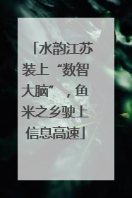 水韵江苏装上“数智大脑”，鱼米之乡驶上信息高速