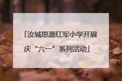 汝城思源红军小学开展庆“六一”系列活动