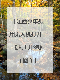 江西少年想用无人机打开《天工开物》（图）