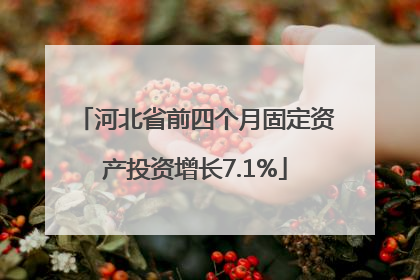 河北省前四个月固定资产投资增长7.1%
