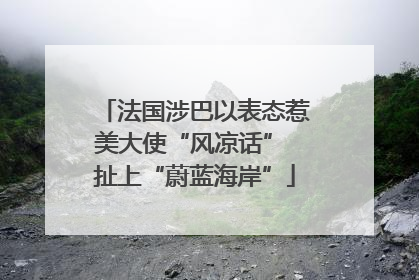 法国涉巴以表态惹美大使“风凉话” 扯上“蔚蓝海岸”