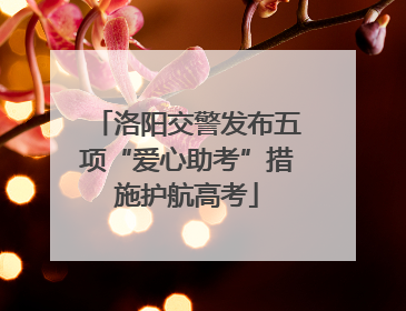洛阳交警发布五项“爱心助考”措施护航高考