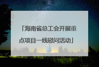 海南省总工会开展重点项目一线慰问活动