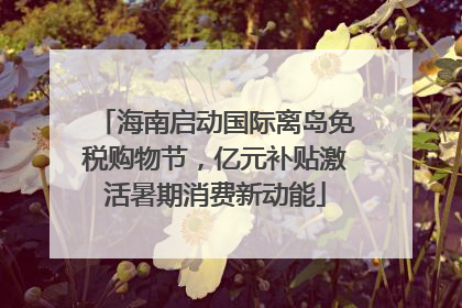 海南启动国际离岛免税购物节，亿元补贴激活暑期消费新动能