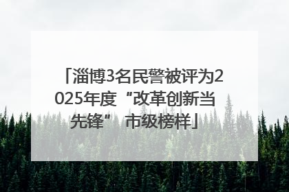 淄博3名民警被评为2025年度“改革创新当先锋” 市级榜样