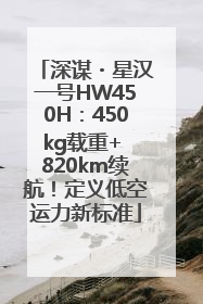 深谋・星汉一号HW450H：450kg载重+ 820km续航！定义低空运力新标准