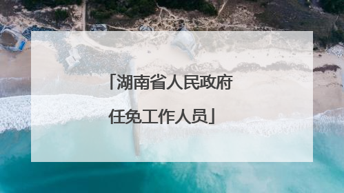 湖南省人民政府任免工作人员