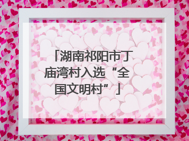 湖南祁阳市丁庙湾村入选“全国文明村”