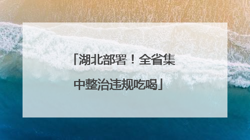 湖北部署！全省集中整治违规吃喝