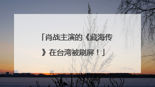 肖战主演的《藏海传》在台湾被刷屏！