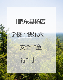 肥东县杨店学校：快乐六一 安全“童行”