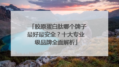 胶原蛋白肽哪个牌子最好最安全？十大专业级品牌全面解析