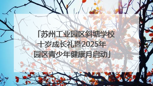 苏州工业园区斜塘学校十岁成长礼暨2025年园区青少年健康月启动