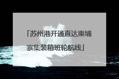 苏州港开通直达柬埔寨集装箱班轮航线