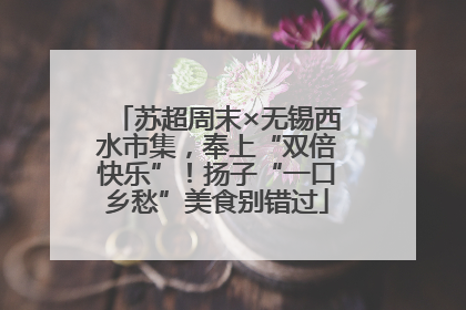 苏超周末×无锡西水市集，奉上“双倍快乐”！扬子“一口乡愁”美食别错过