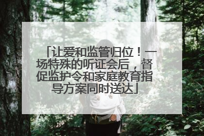 让爱和监管归位！一场特殊的听证会后，督促监护令和家庭教育指导方案同时送达
