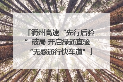 衢州高速“先行后验”破局 开启绿通查验“无感通行快车道”