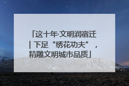 这十年·文明润宿迁｜下足“绣花功夫”，精雕文明城市品质