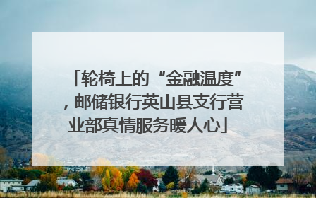 轮椅上的“金融温度”，邮储银行英山县支行营业部真情服务暖人心