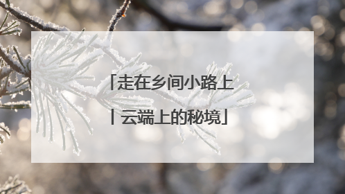 走在乡间小路上丨云端上的秘境
