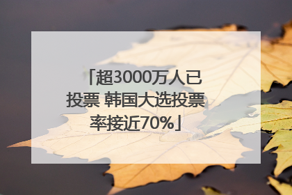 超3000万人已投票 韩国大选投票率接近70%