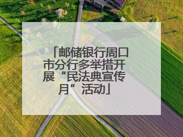 邮储银行周口市分行多举措开展“民法典宣传月”活动