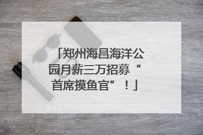 郑州海昌海洋公园月薪三万招募“首席摸鱼官”！