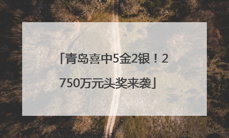 青岛喜中5金2银！2750万元头奖来袭