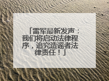 雷军最新发声：我们将启动法律程序，追究造谣者法律责任！