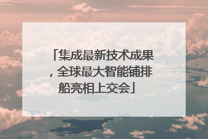 集成最新技术成果，全球最大智能铺排船亮相上交会