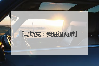 马斯克：我进退两难