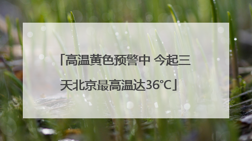 高温黄色预警中 今起三天北京最高温达36℃