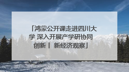 鸿蒙公开课走进四川大学 深入开展产学研协同创新丨 新经济观察