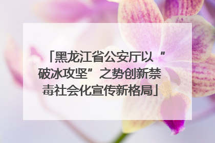 黑龙江省公安厅以“破冰攻坚”之势创新禁毒社会化宣传新格局