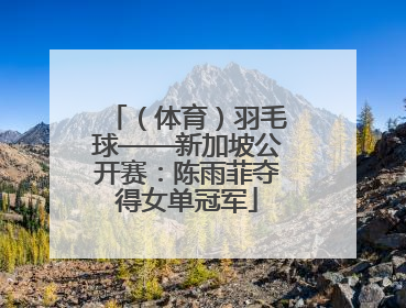 （体育）羽毛球——新加坡公开赛：陈雨菲夺得女单冠军