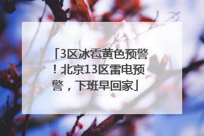 3区冰雹黄色预警！北京13区雷电预警，下班早回家