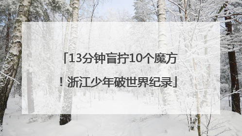 13分钟盲拧10个魔方！浙江少年破世界纪录