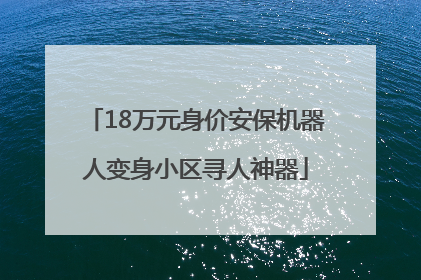 18万元身价安保机器人变身小区寻人神器