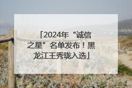 2024年“诚信之星”名单发布！黑龙江王秀珑入选