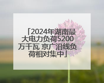 2024年湖南最大电力负荷5200万千瓦 京广沿线负荷相对集中