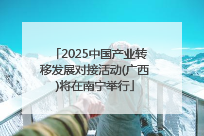 2025中国产业转移发展对接活动(广西)将在南宁举行
