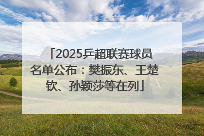 2025乒超联赛球员名单公布：樊振东、王楚钦、孙颖莎等在列