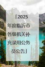 2025年度临沂市各级机关补充录用公务员公告