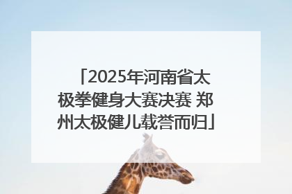 2025年河南省太极拳健身大赛决赛 郑州太极健儿载誉而归