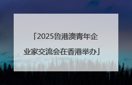 2025鲁港澳青年企业家交流会在香港举办