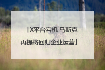 X平台宕机 马斯克再提将回归企业运营