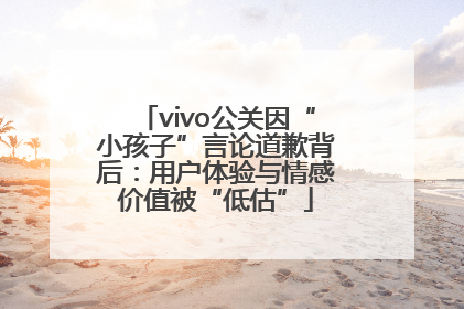 vivo公关因“小孩子”言论道歉背后：用户体验与情感价值被“低估”